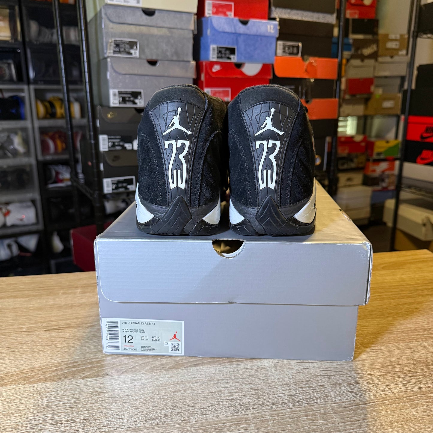 Size 12 - AJ 14 Retro Black White