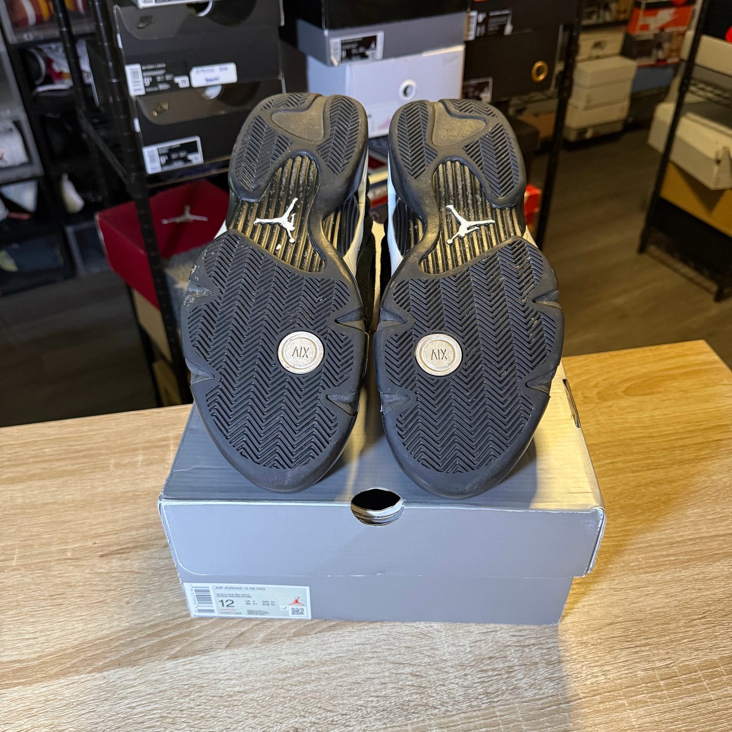 Size 12 - AJ 14 Retro Black White