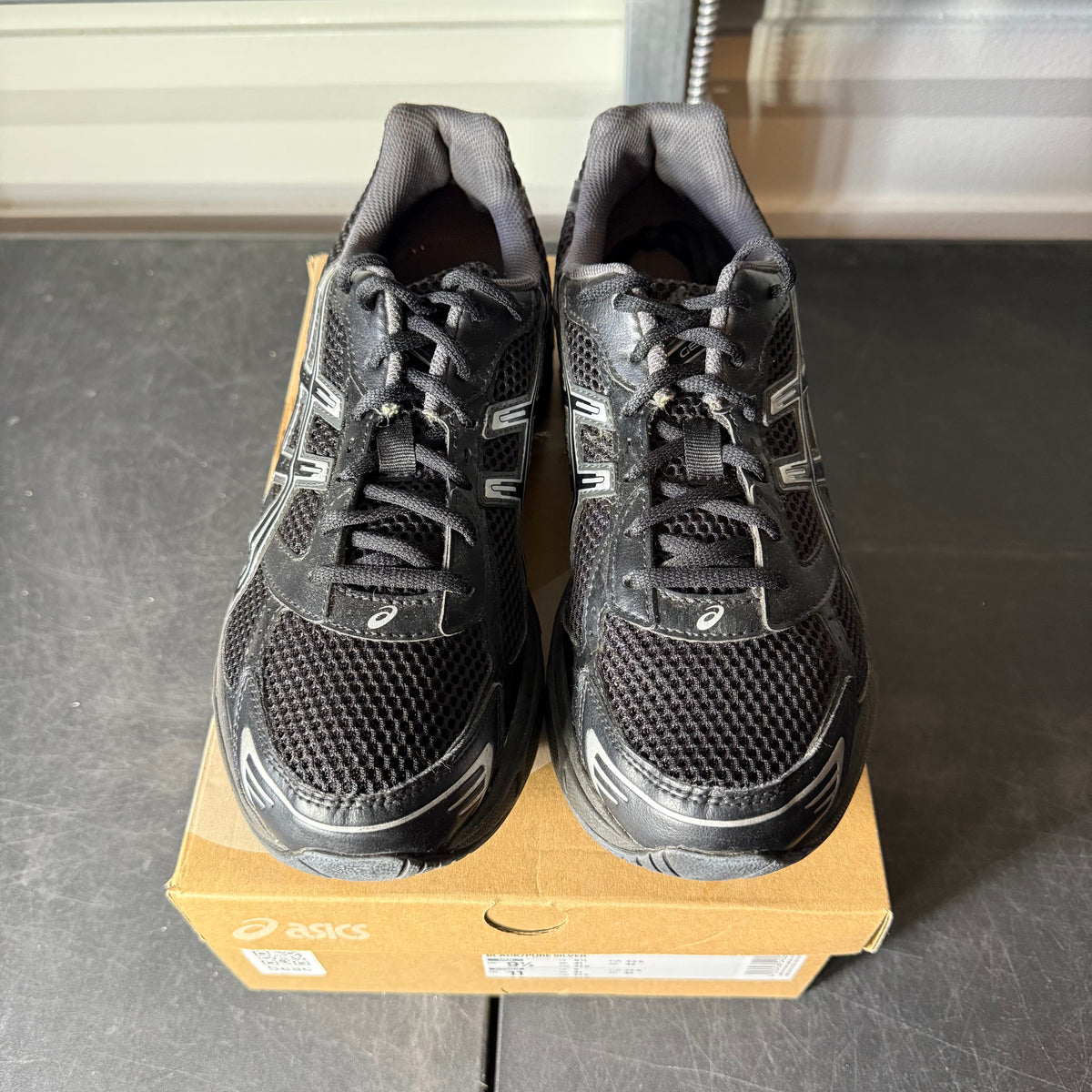 Size 9.5 - ASICS 1130 Black Pure Silver