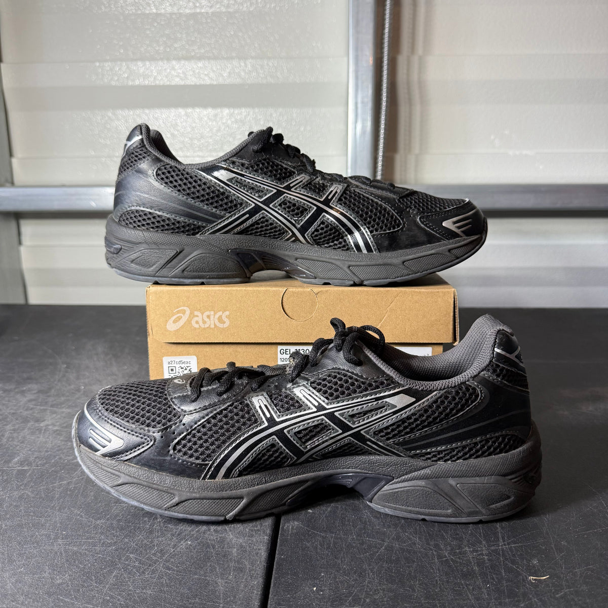 Size 9.5 - ASICS 1130 Black Pure Silver