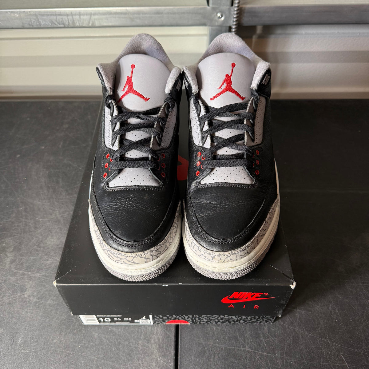 Size 10 - AJ 3 Black Cement
