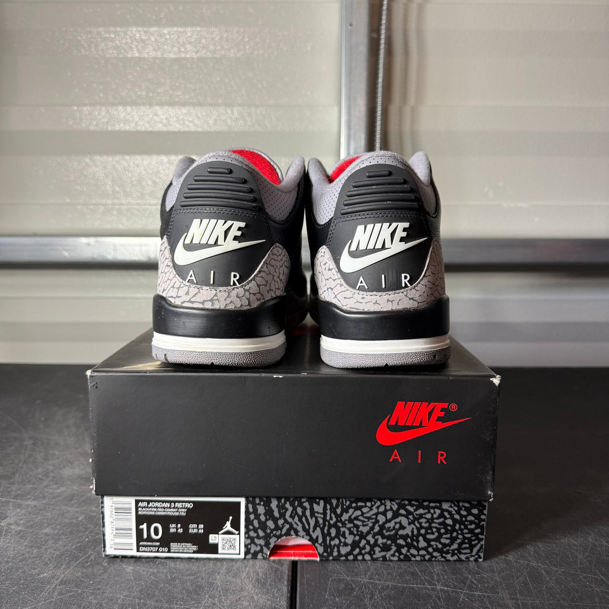 Size 10 - AJ 3 Black Cement
