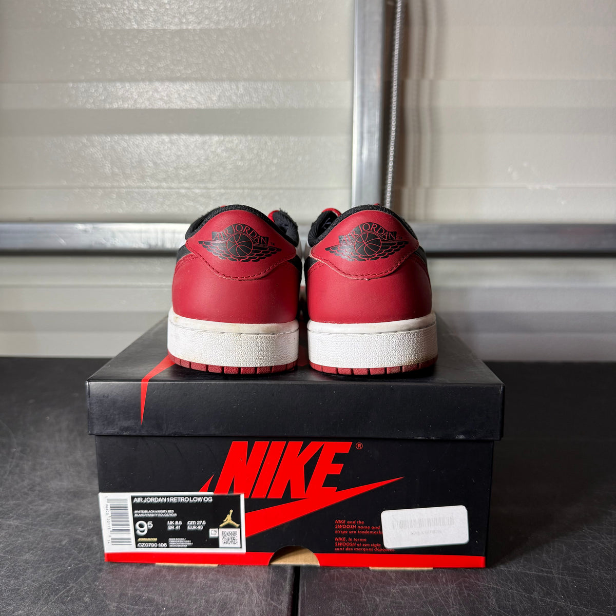 Size 9.5 - AJ 1 Low Black Toe