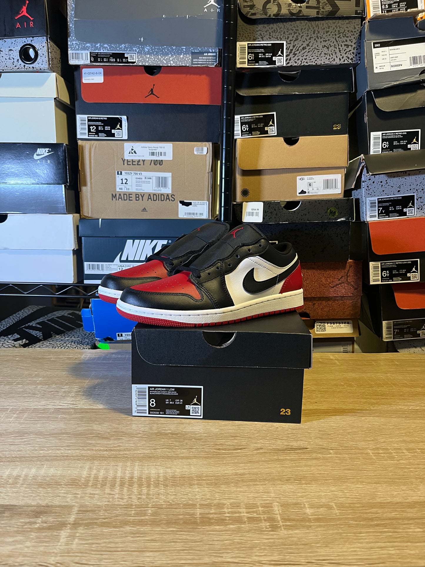 Size 8 - AJ 1 Low Bred Toe 2.0