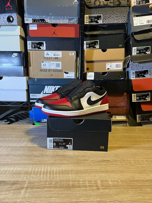 Size 8 - AJ 1 Low Bred Toe 2.0
