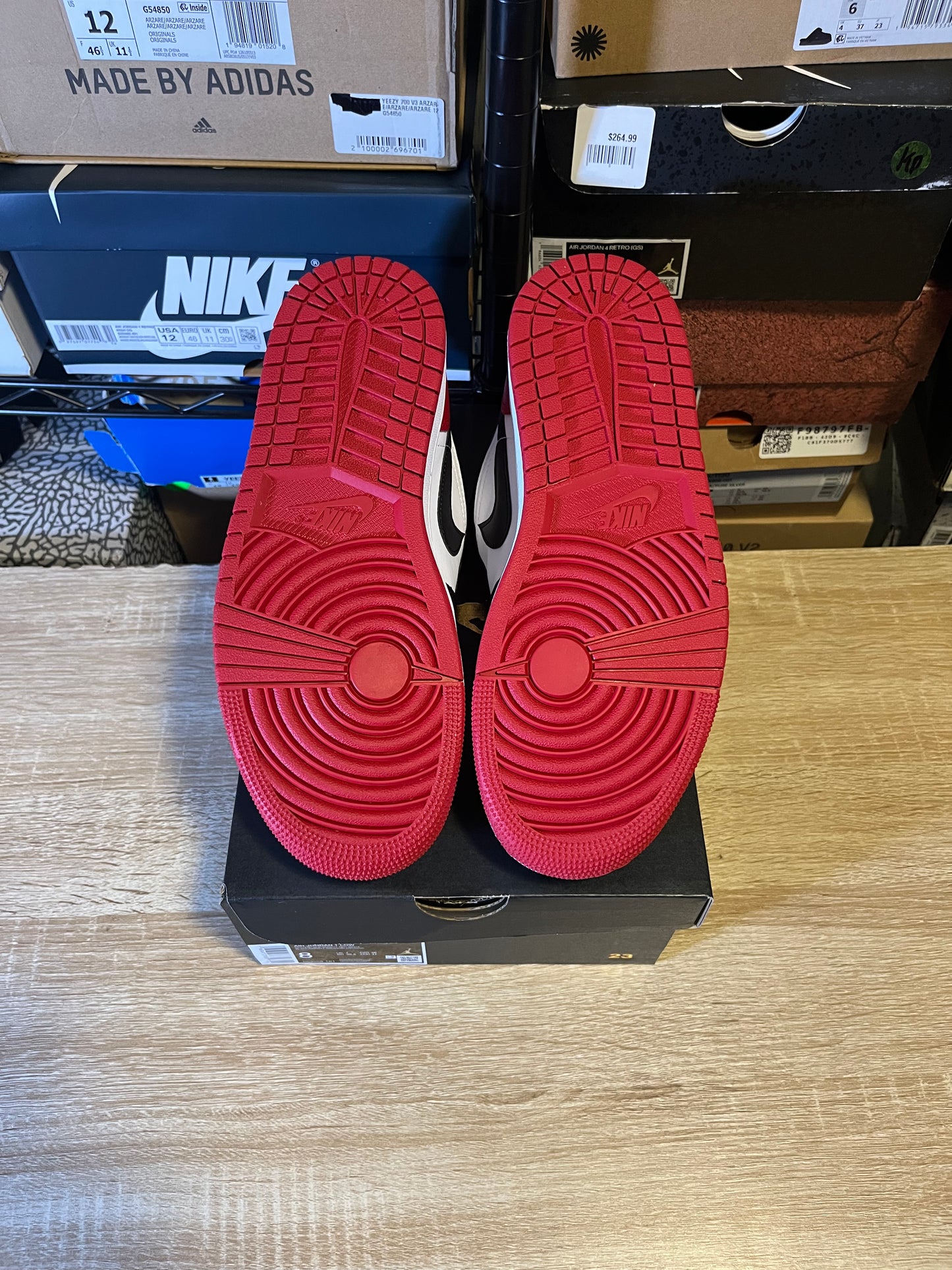 Size 8 - AJ 1 Low Bred Toe 2.0