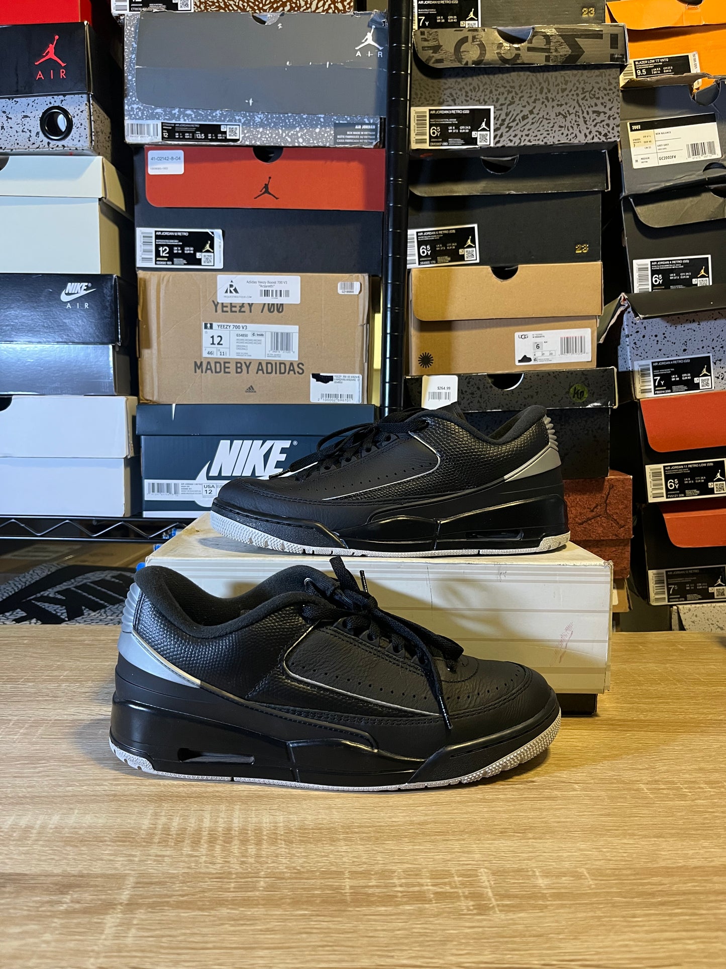 Size 10 - AJ 2/3 Black Metallic Silver