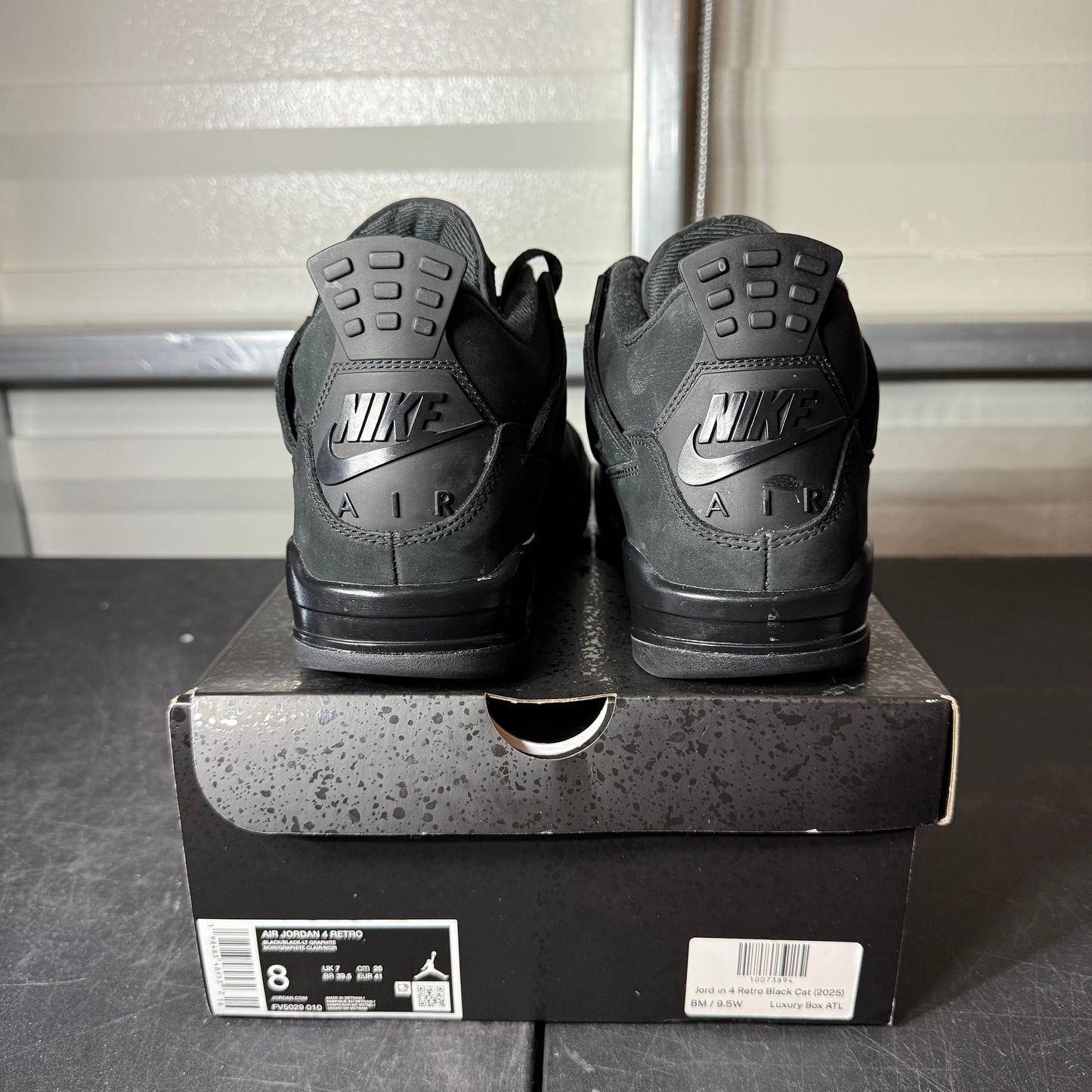 Size 8 - AJ 4 Black Cat