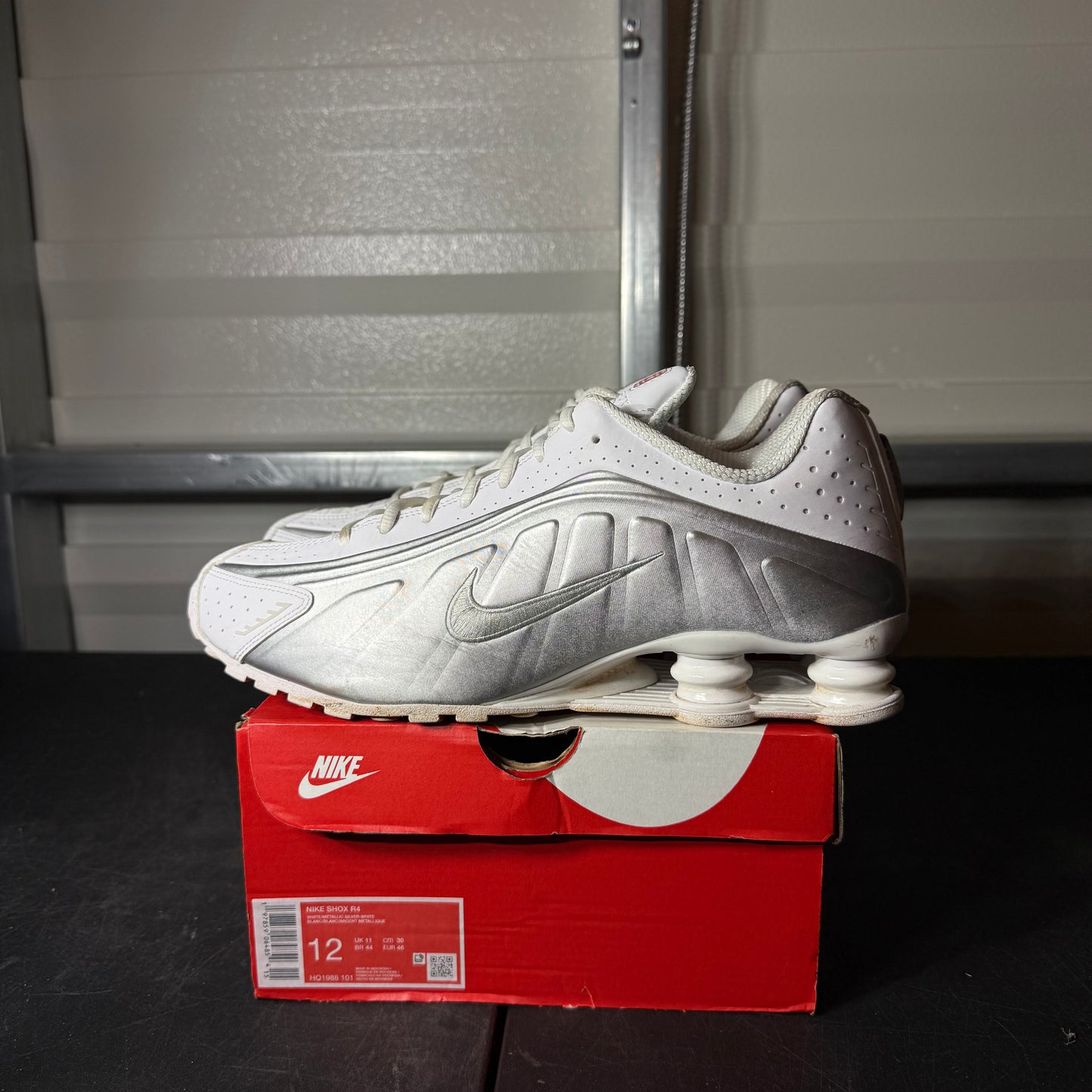 Size 12 - Nike Shox White Bright Crimson Metallic Silver