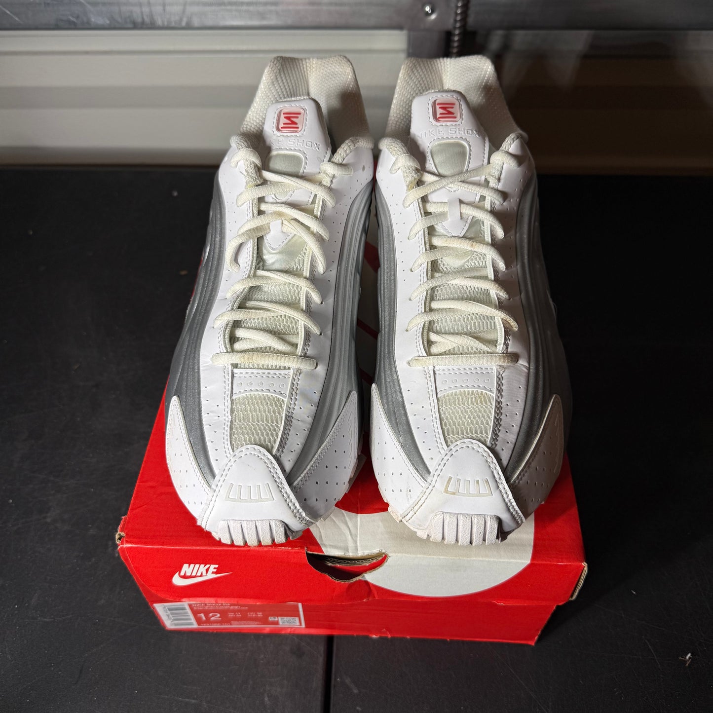 Size 12 - Nike Shox White Bright Crimson Metallic Silver