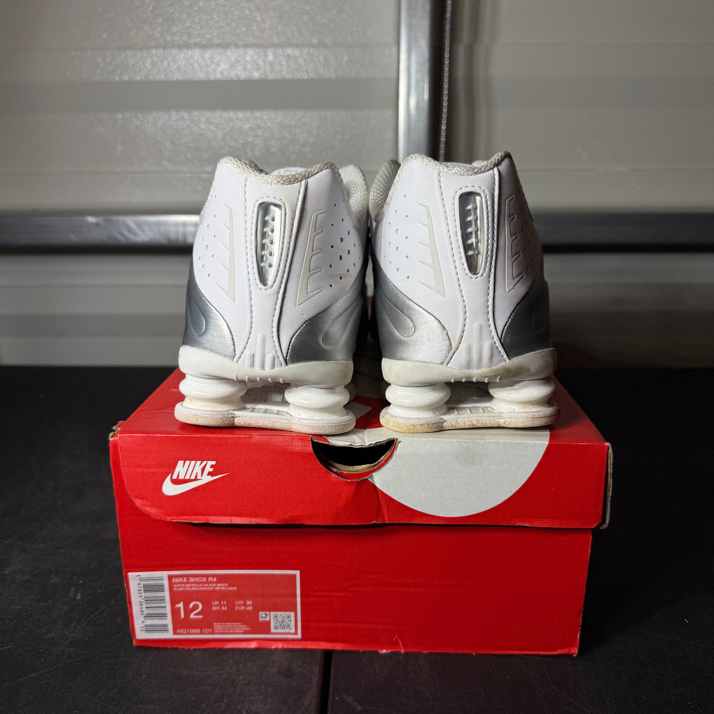 Size 12 - Nike Shox White Bright Crimson Metallic Silver