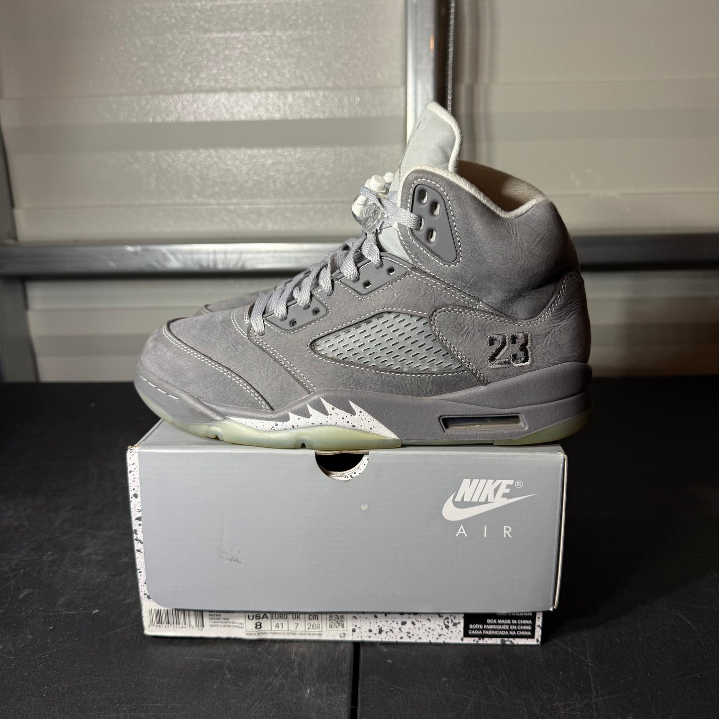 Size 8 - AJ 5 Wolf Grey