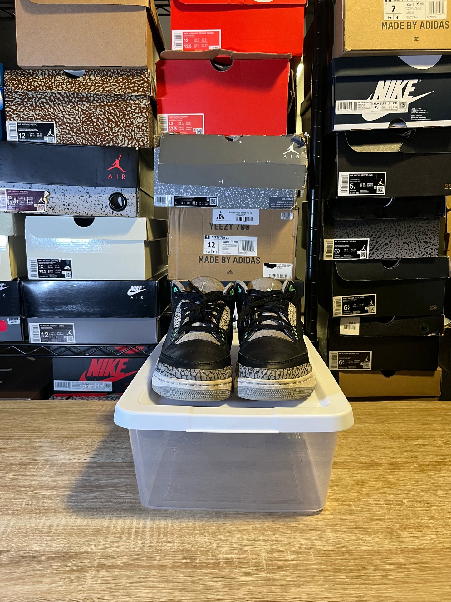 Size 9 - AJ 3 Green Glow
