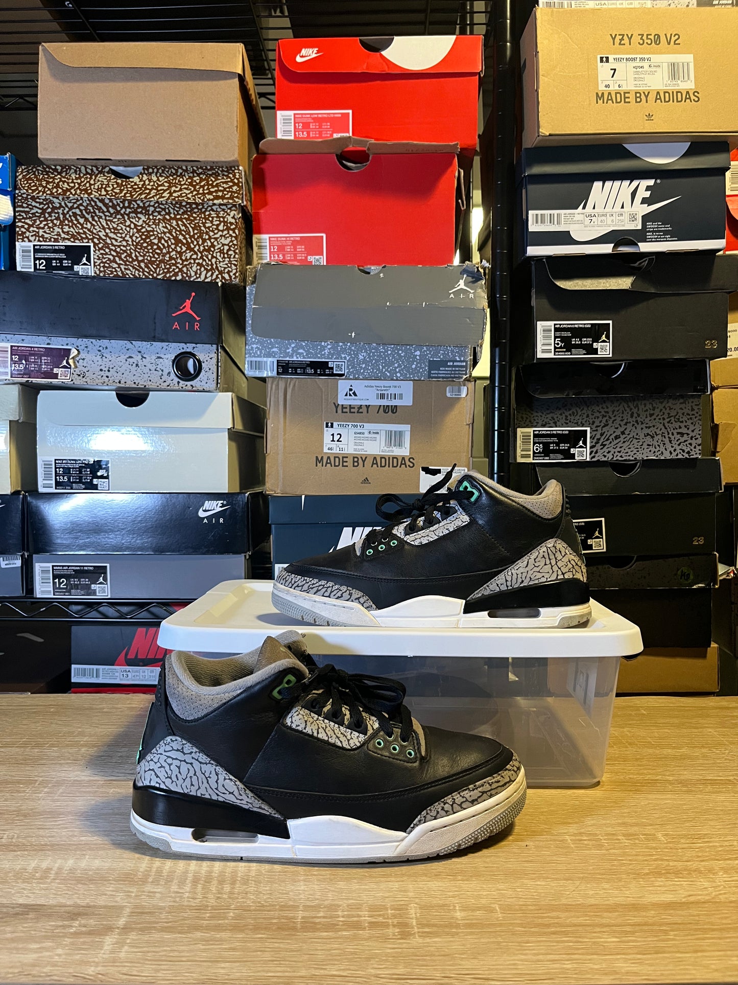 Size 9 - AJ 3 Green Glow