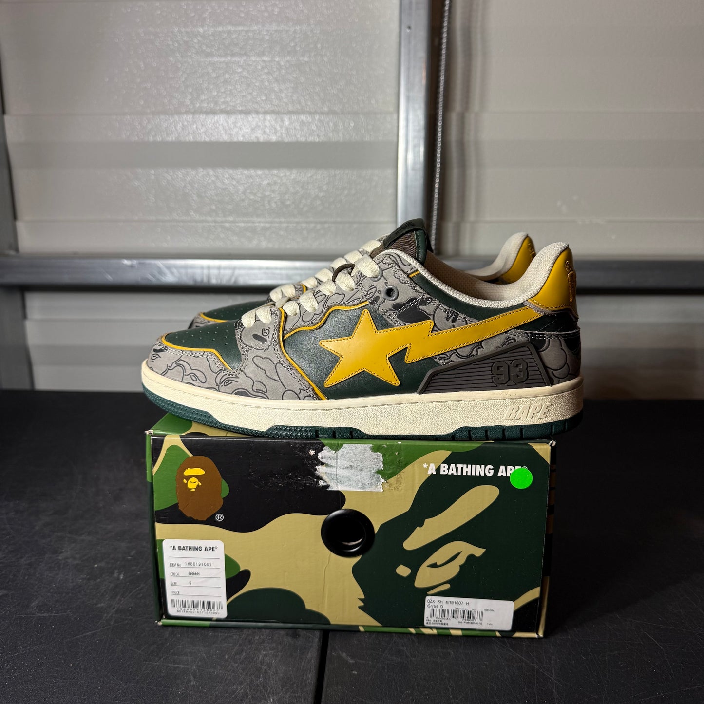 Size 9 - BAPE SK8 STA Grey Mustard Yellow