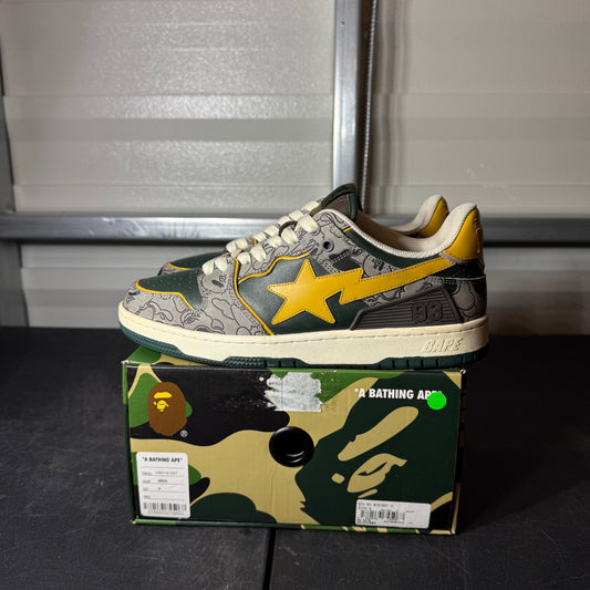 Size 9 - BAPE SK8 STA Grey Mustard Yellow