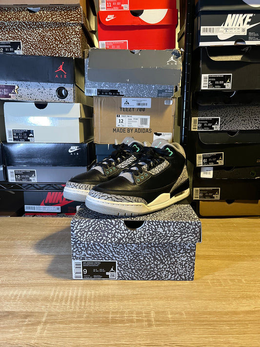Size 9 - AJ 3 Green Glow