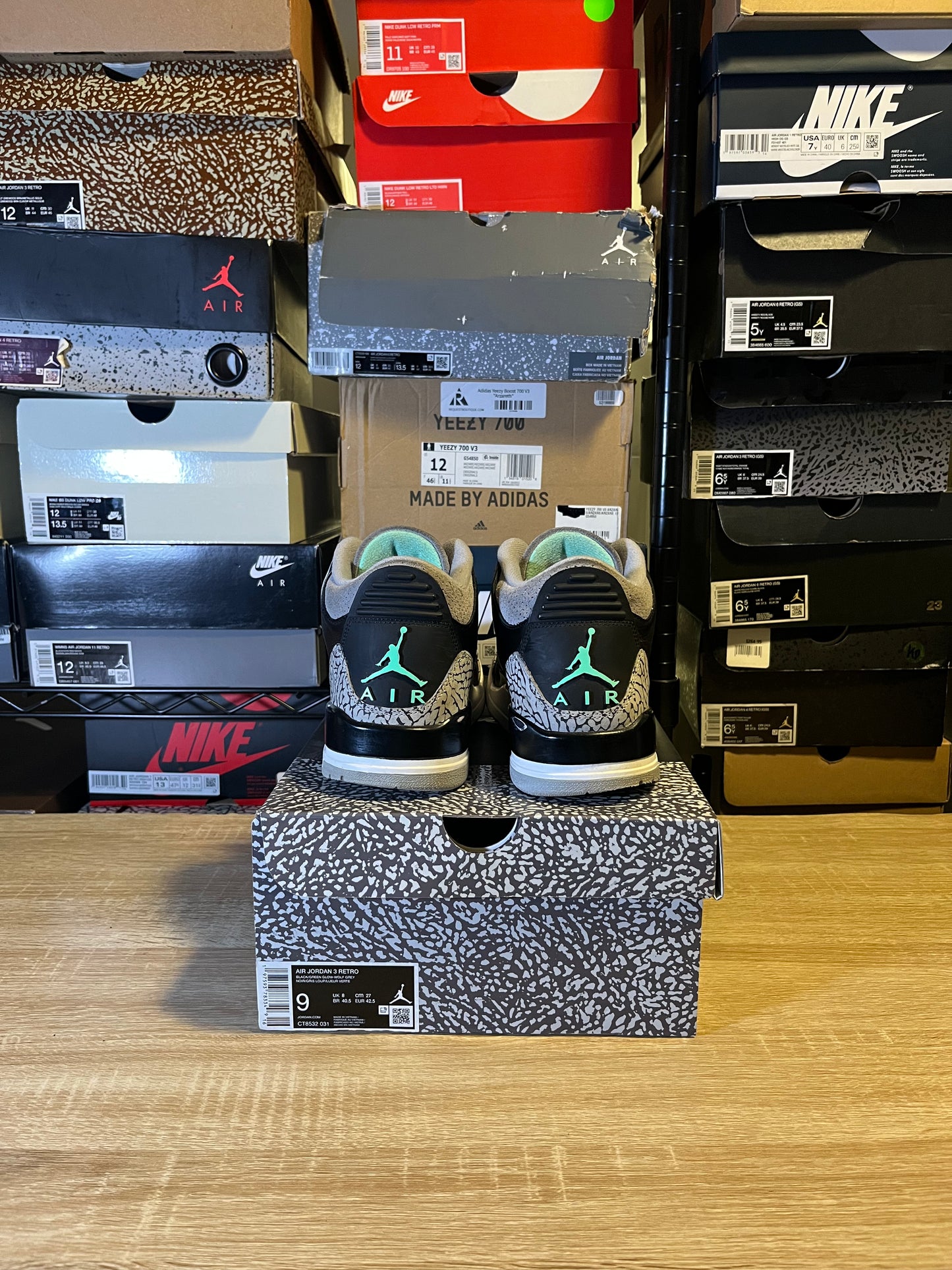 Size 9 - AJ 3 Green Glow