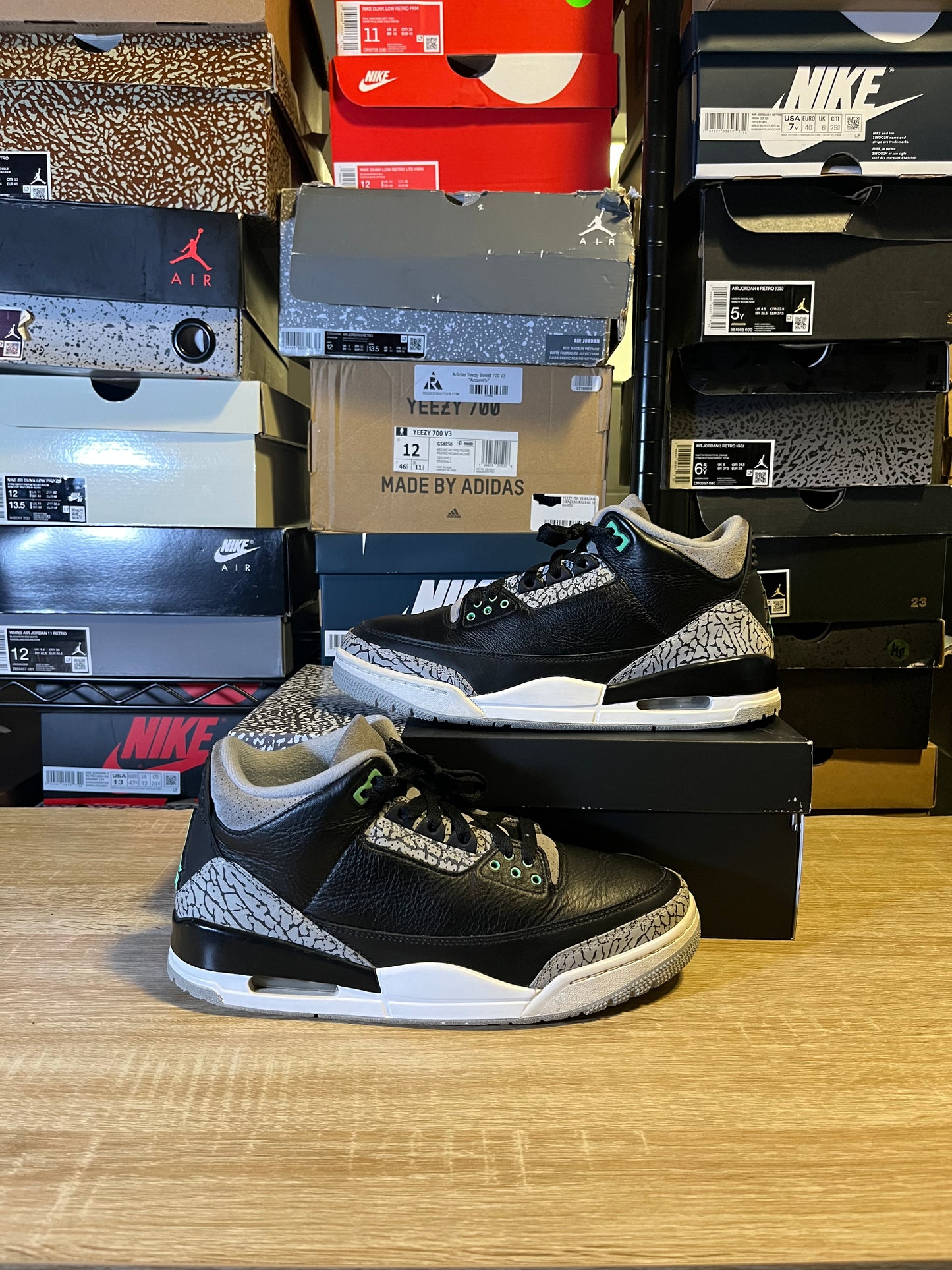 Size 9 - AJ 3 Green Glow