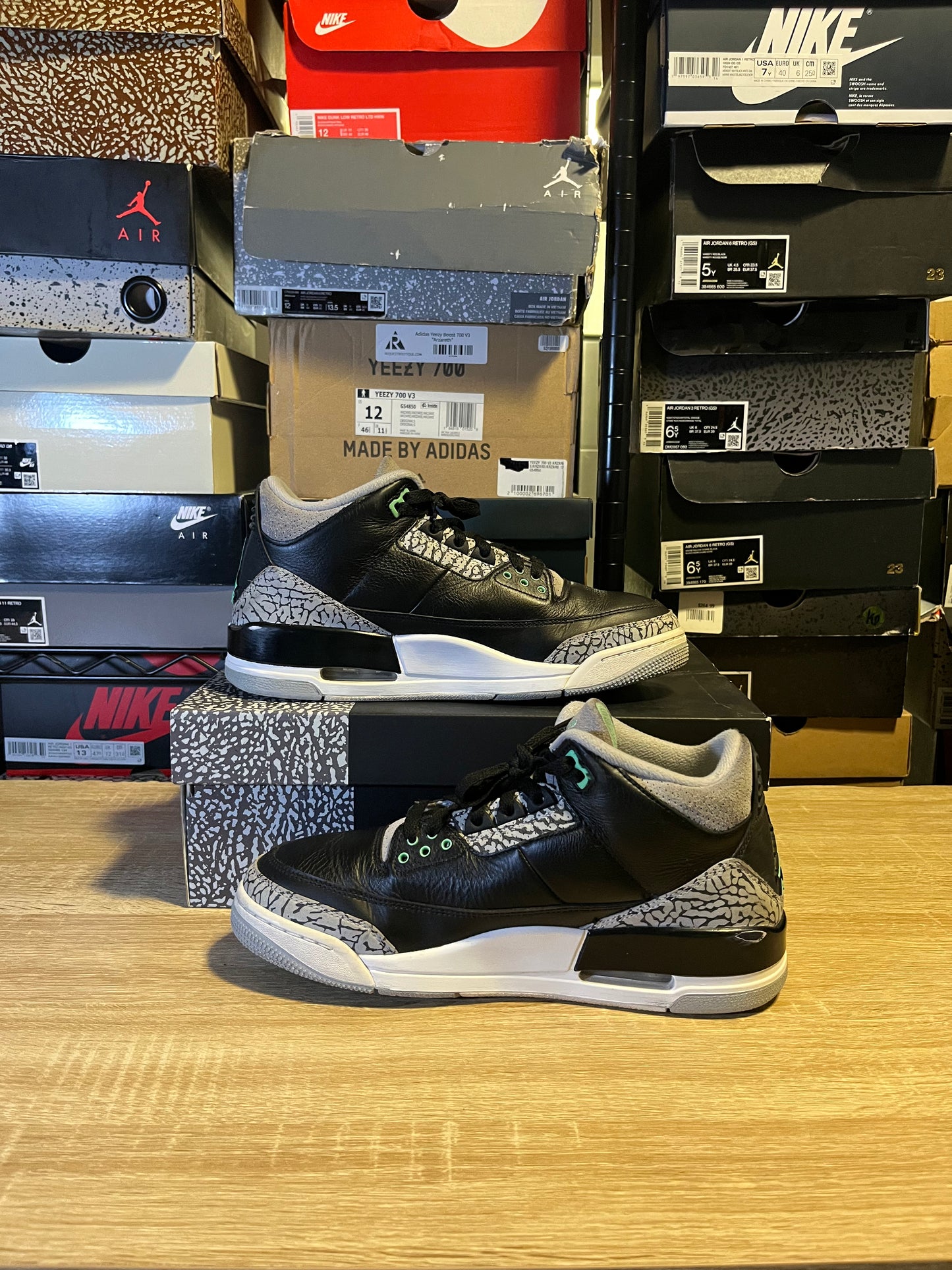 Size 9 - AJ 3 Green Glow