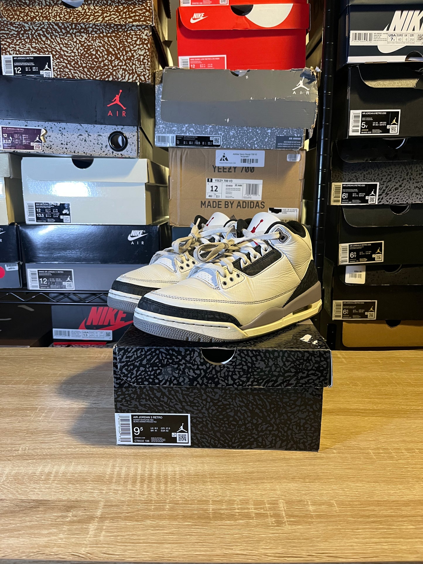 Size 9.5 - AJ 3 Cement Grey