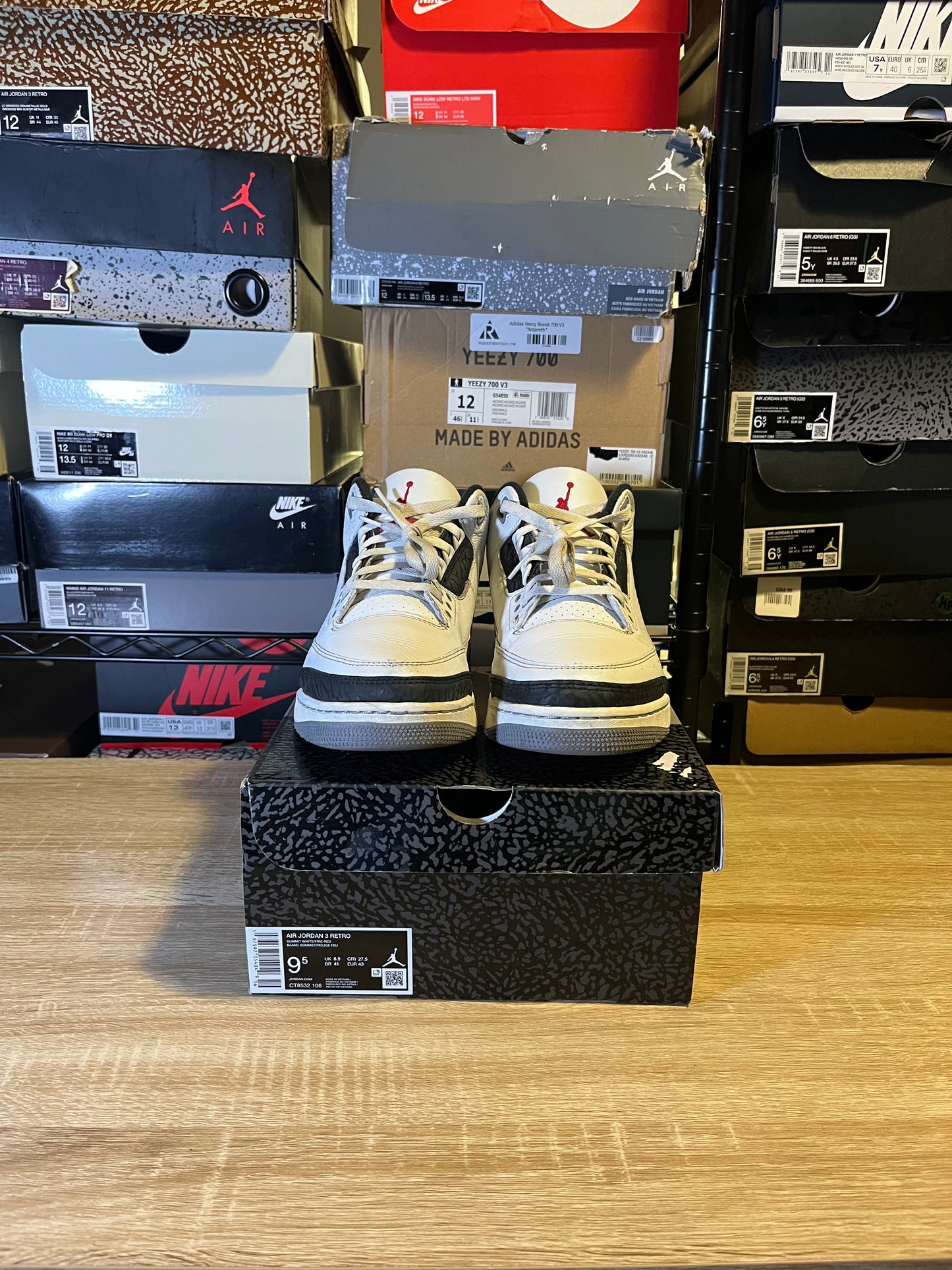 Size 9.5 - AJ 3 Cement Grey
