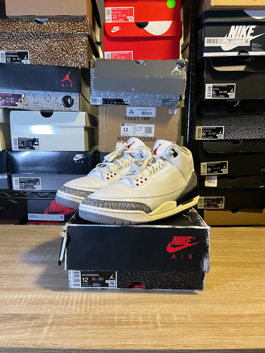 Size 12 - AJ 3 Retro Mid White Cement Reimagined