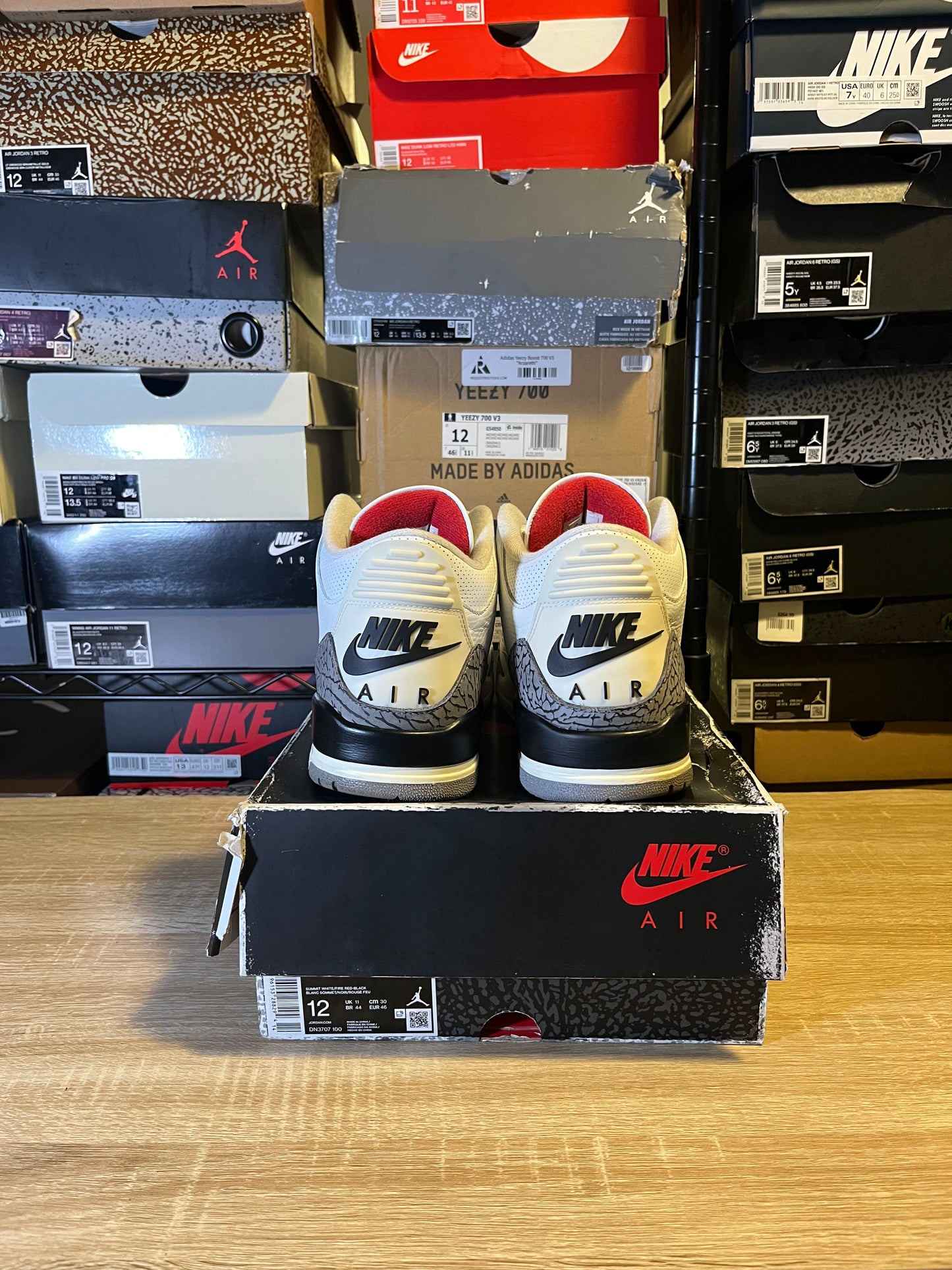 Size 12 - AJ 3 Retro Mid White Cement Reimagined