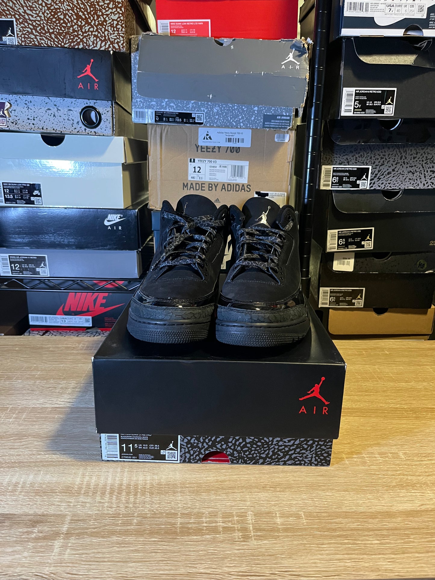 Size 11.5 - AJ 3 Black Cat