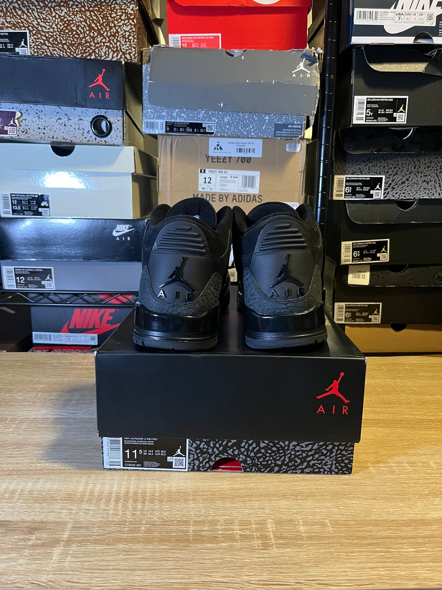 Size 11.5 - AJ 3 Black Cat