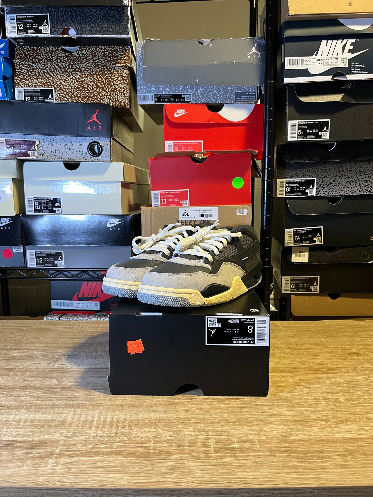 Size 8 - AJ 4 RM Iron Grey
