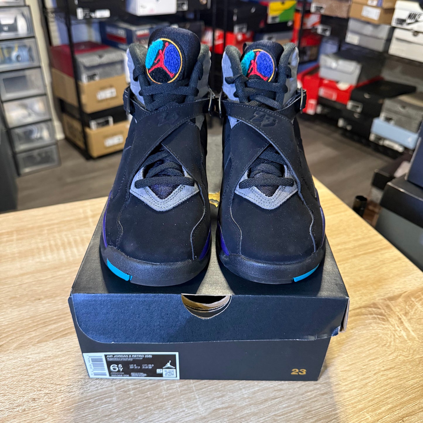 Size 6.5Y - AJ 8 Aqua