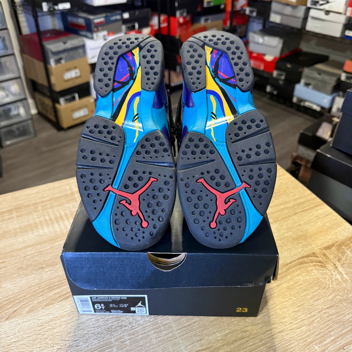 Size 6.5Y - AJ 8 Aqua