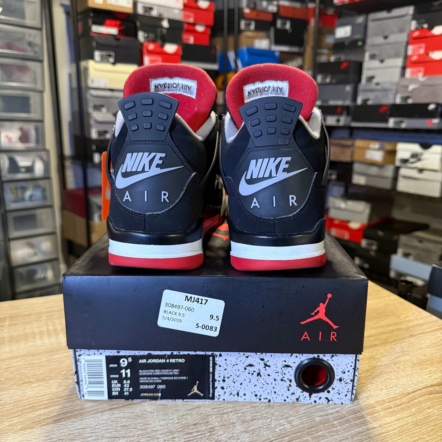 Size 9.5 - AJ 4 Bred 2019