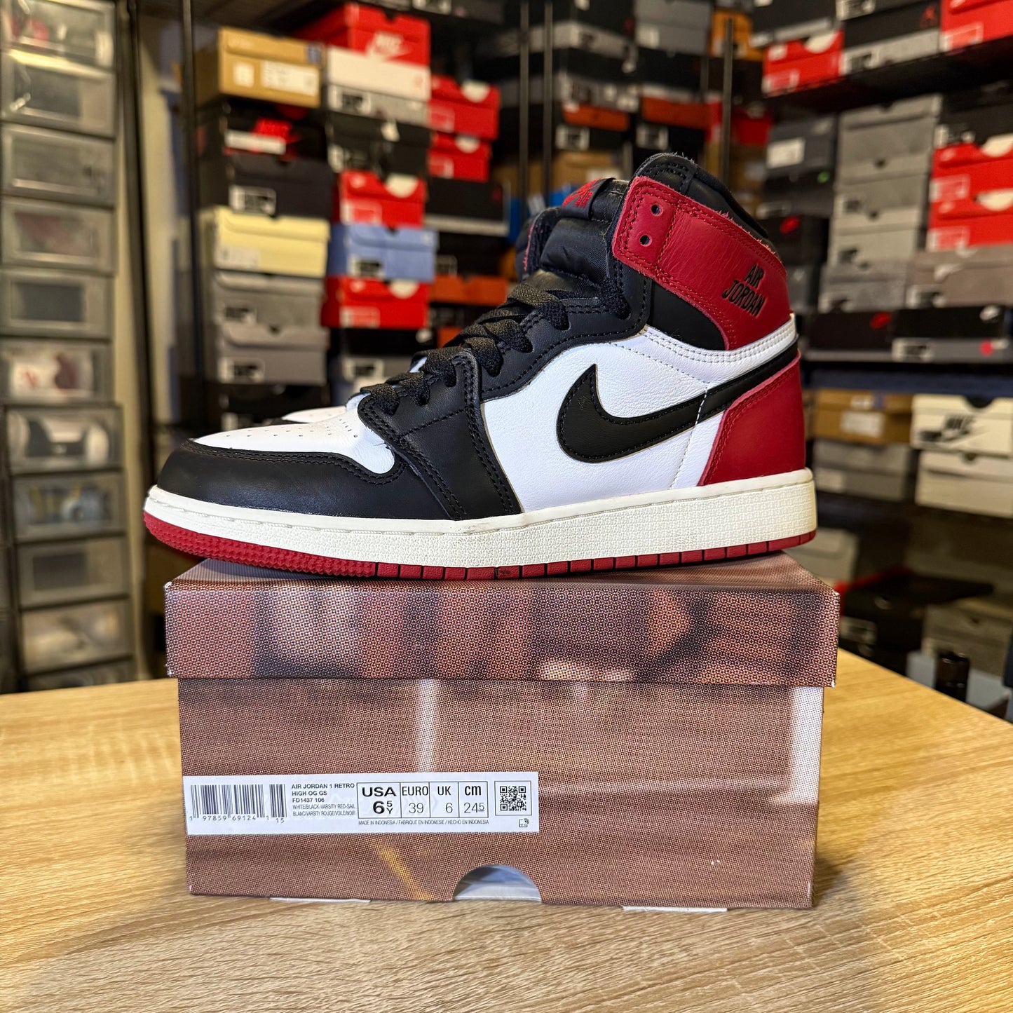 Size 6.5 - AJ 1 Black Toe