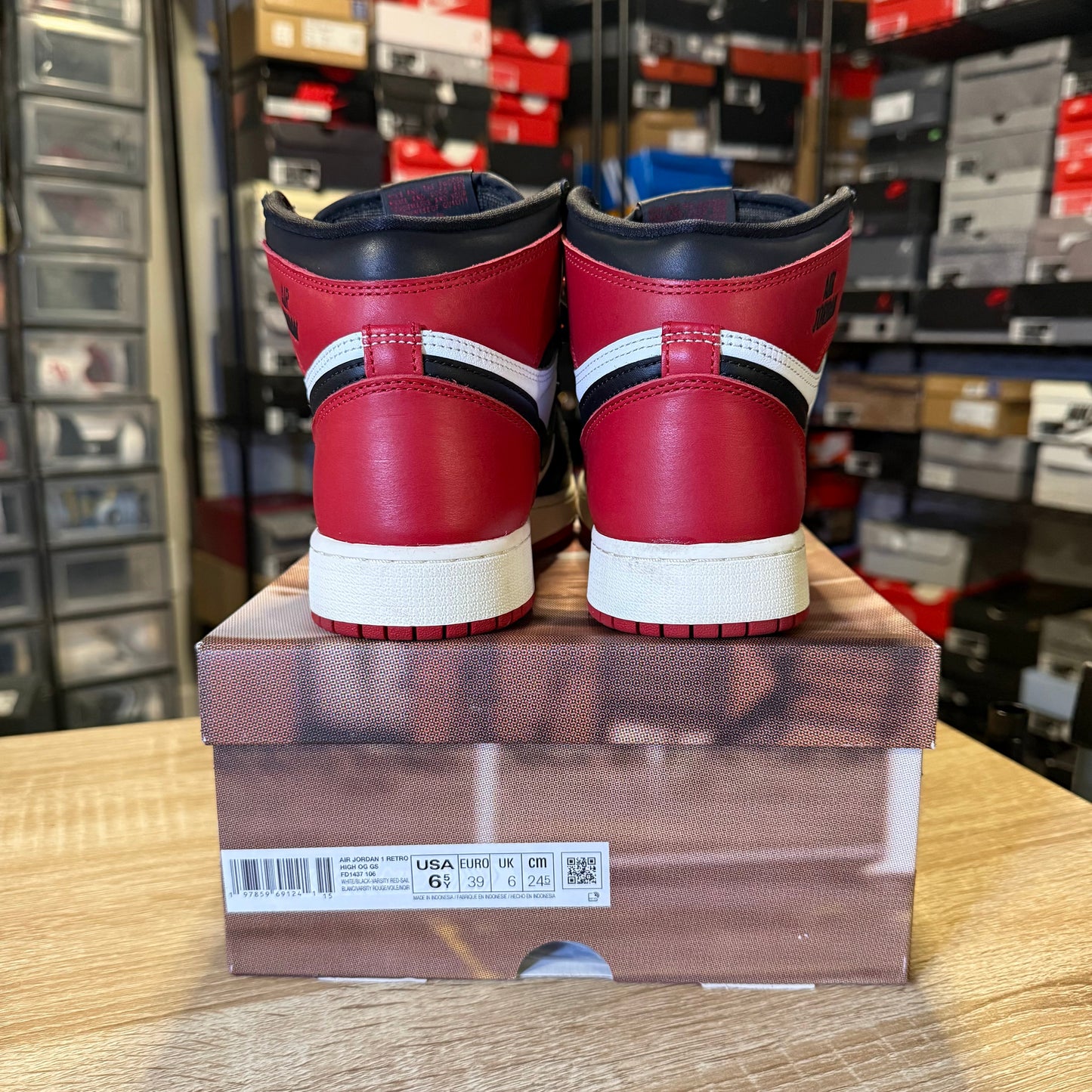 Size 6.5 - AJ 1 Black Toe