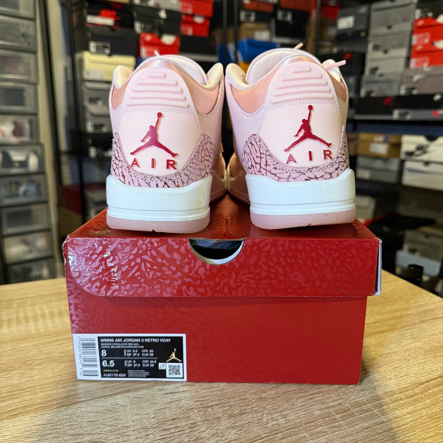 Size 6.5 M - AJ 3 Valentines
