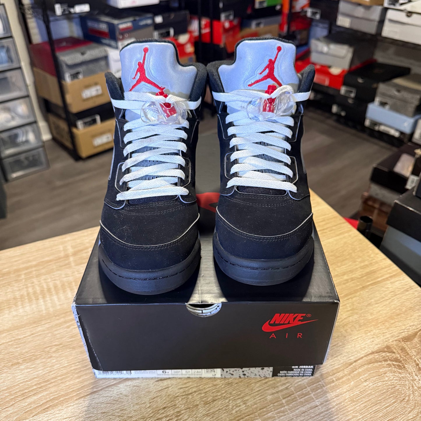 Size 6y - AJ 5 Reimagined Black Metallic
