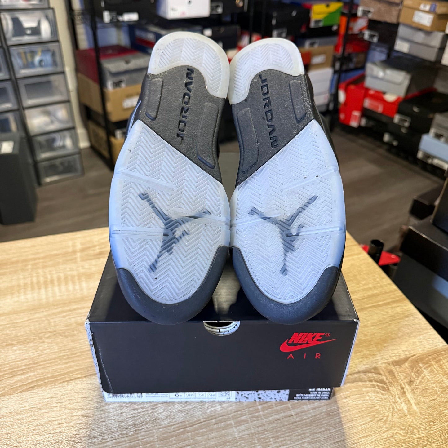 Size 6y - AJ 5 Reimagined Black Metallic