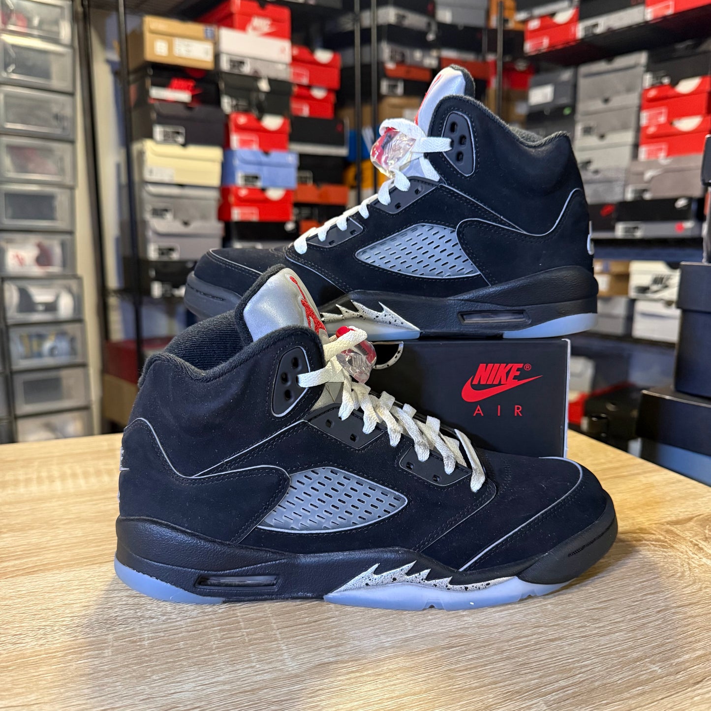 Size 6y - AJ 5 Reimagined Black Metallic