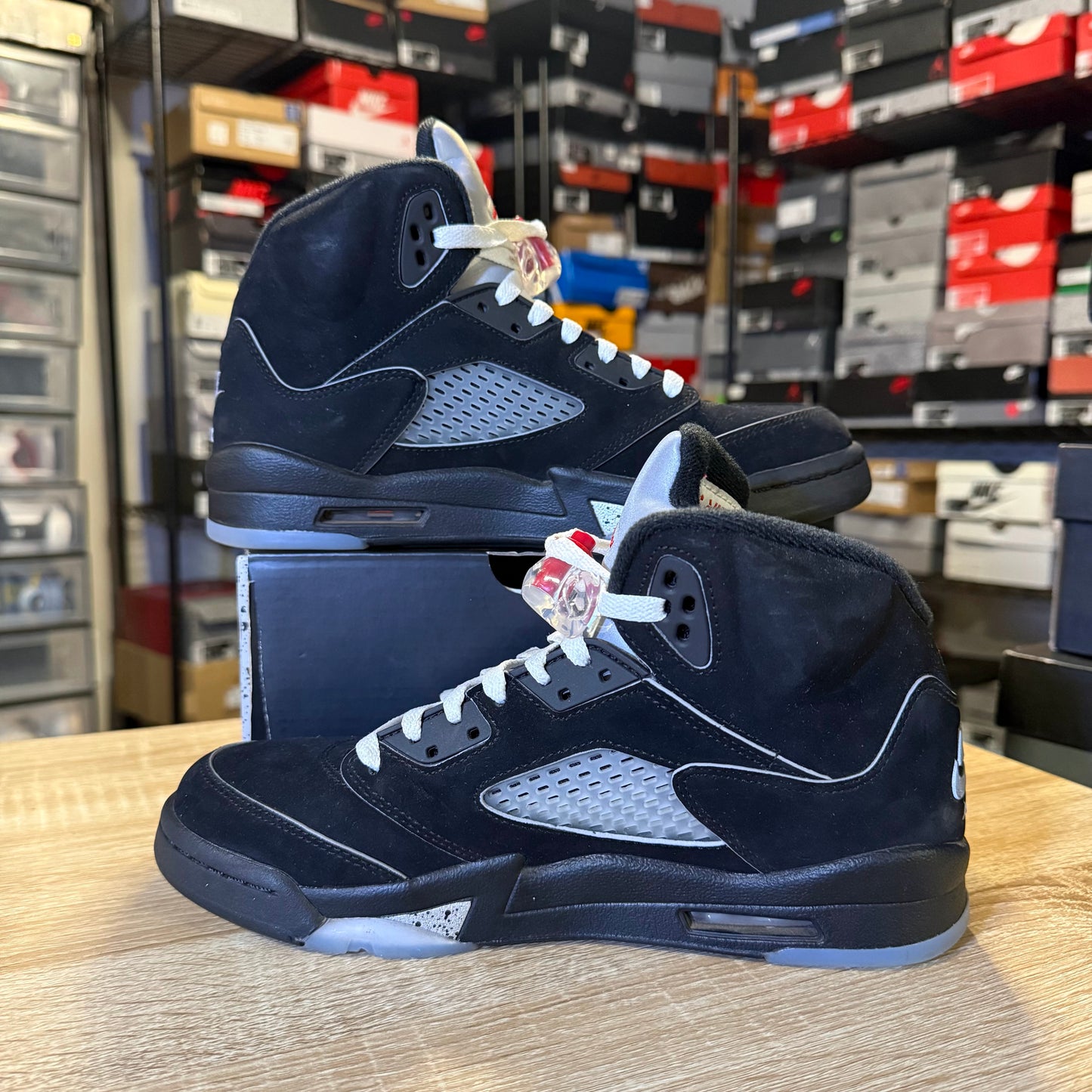 Size 6y - AJ 5 Reimagined Black Metallic