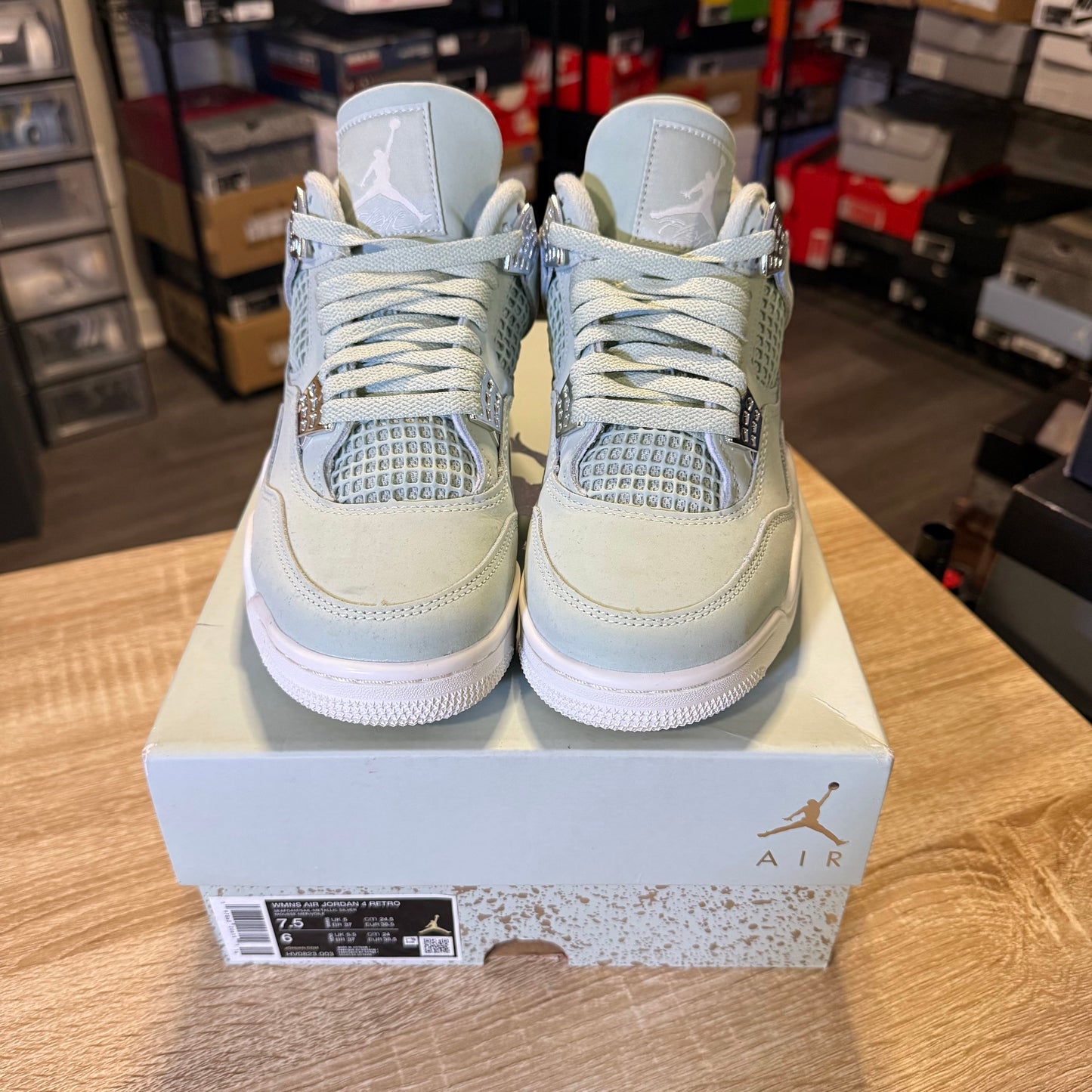 Size 6 M- Air Jordan 4 Retro Abundance / Seafoam
