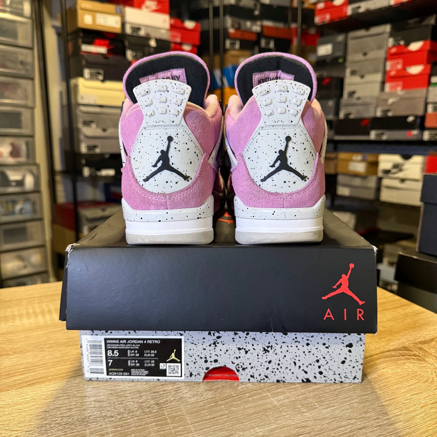 Size 7 M - AJ 4 Pink Orchid
