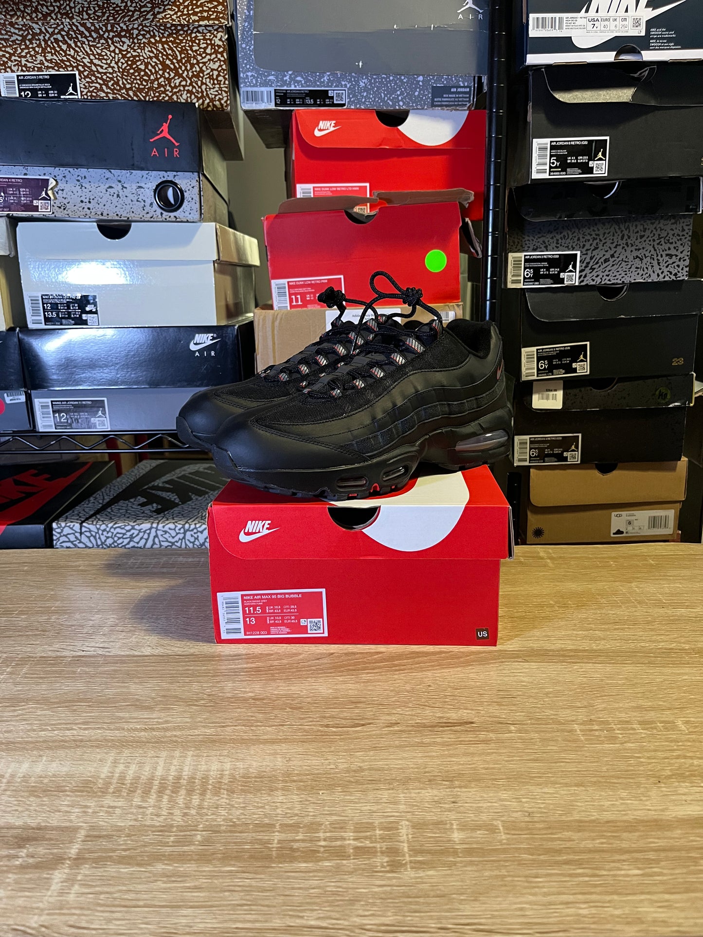 Size 11.5 - Air Max 95 Black University Red