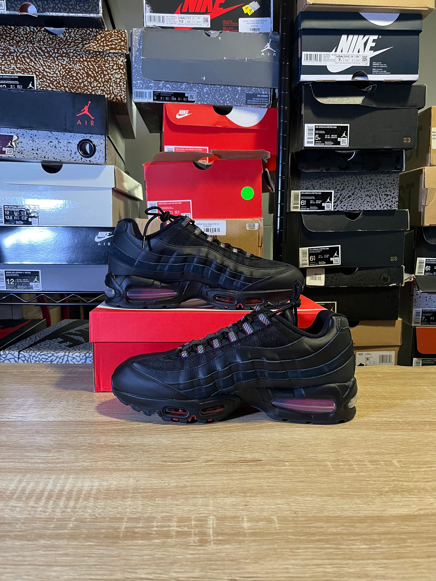Size 11.5 - Air Max 95 Black University Red