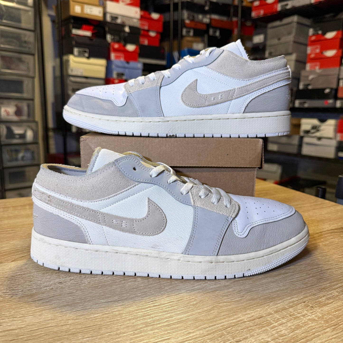 Size 12 - AJ 1 SE Craft Low Inside Out Tech Grey