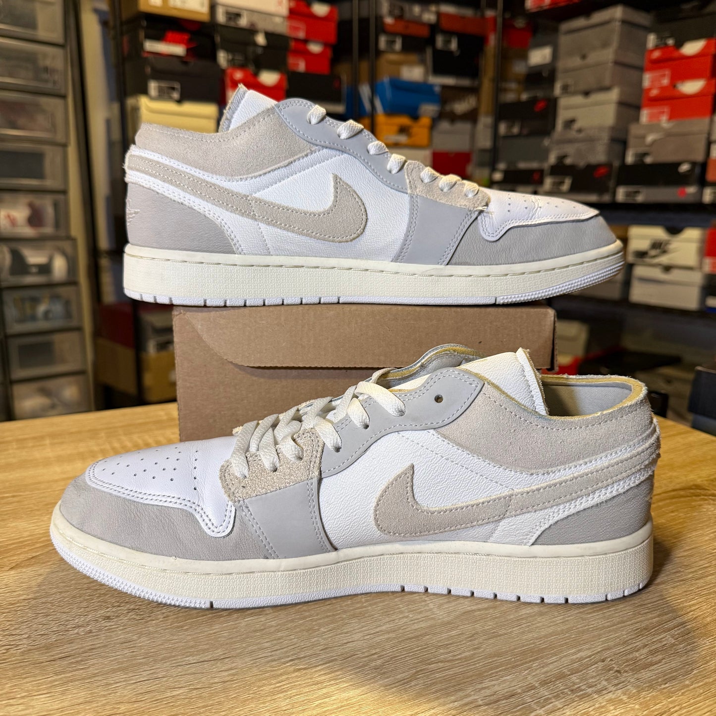 Size 12 - AJ 1 SE Craft Low Inside Out Tech Grey