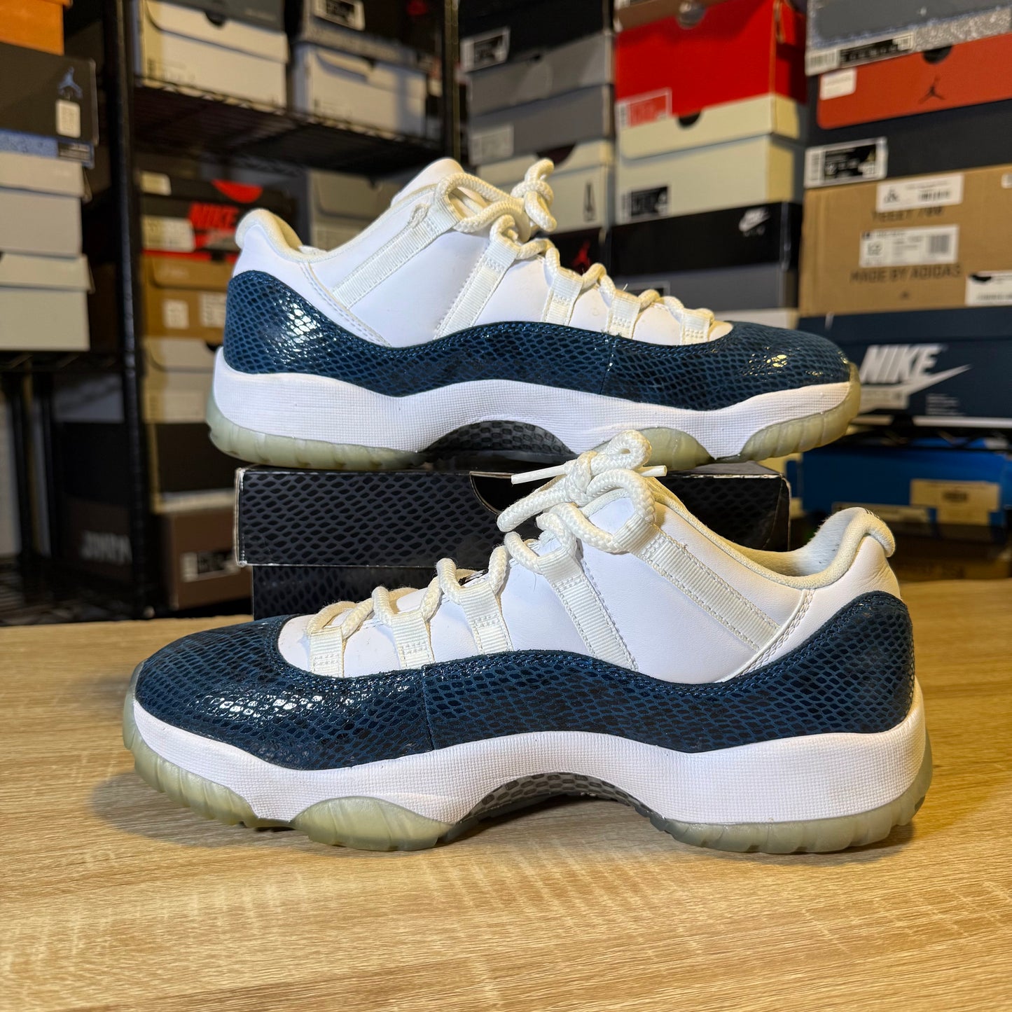 Size 10 - AJ 11 Low Navy Snakeskin