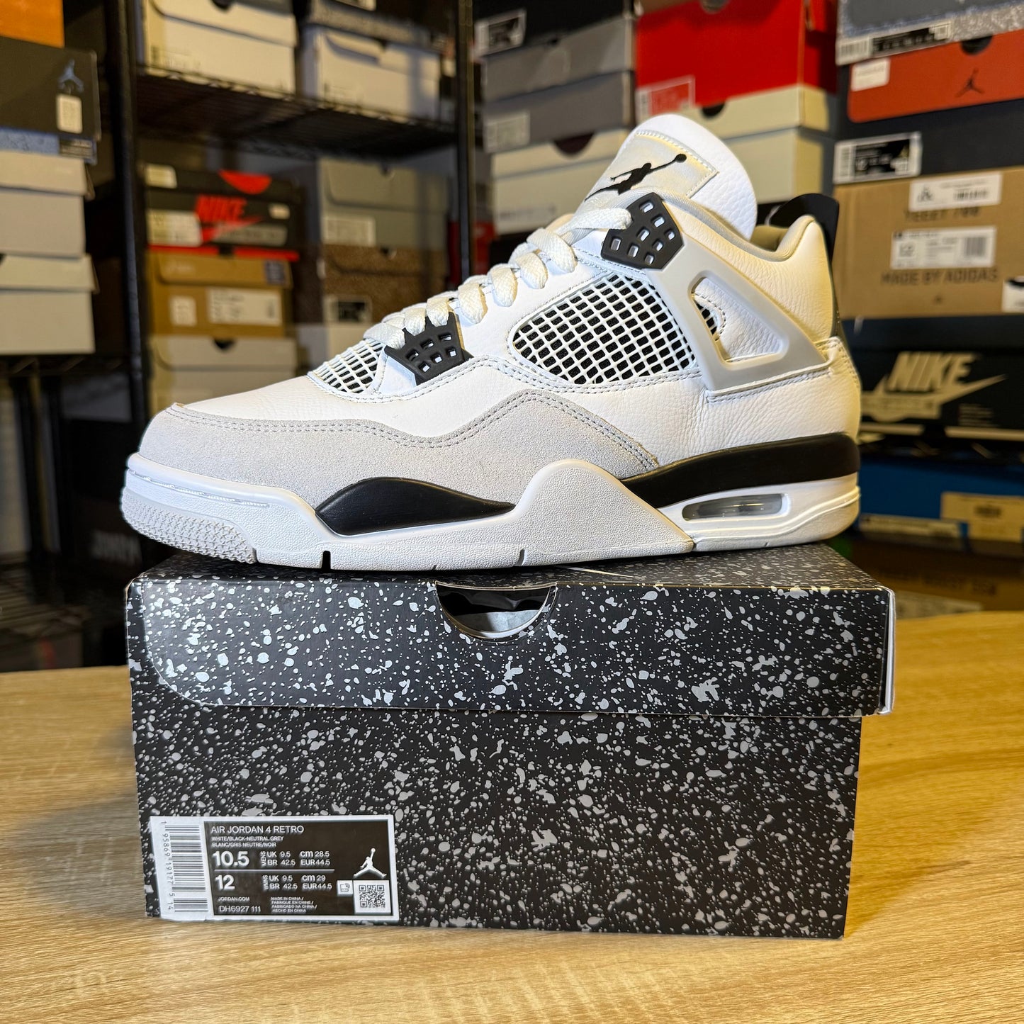 Size 10.5 - AJ 4 Military Black