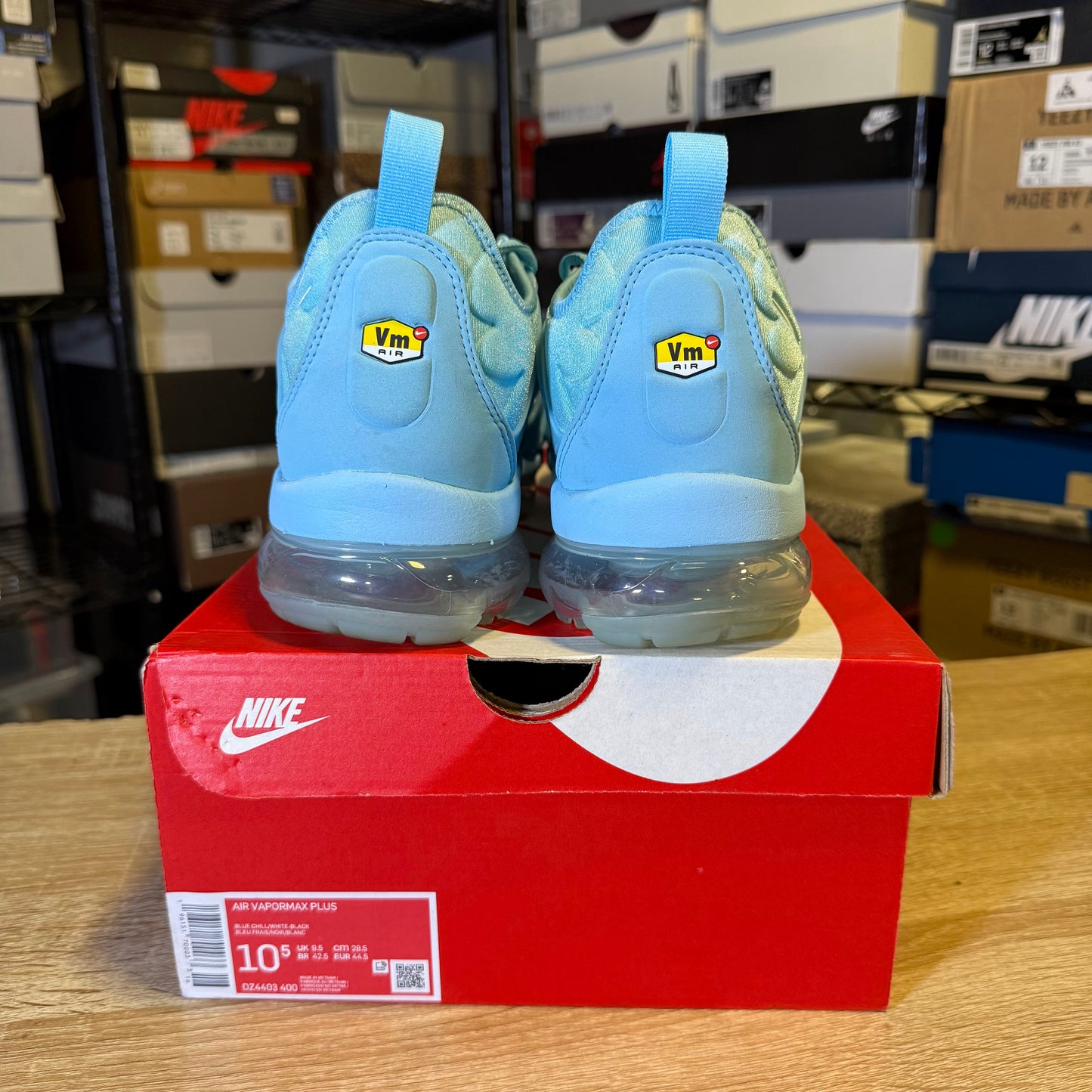 Size 10.5 - Air VaporMax Plus University Blue